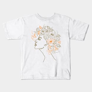 Flowered Woman Head Kids T-Shirt